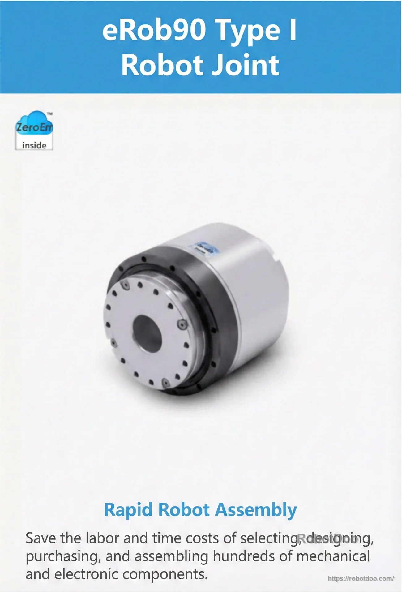 ZeroErr eRob90 Type I robot joint motor module, compact integrated actuator for robotics joints