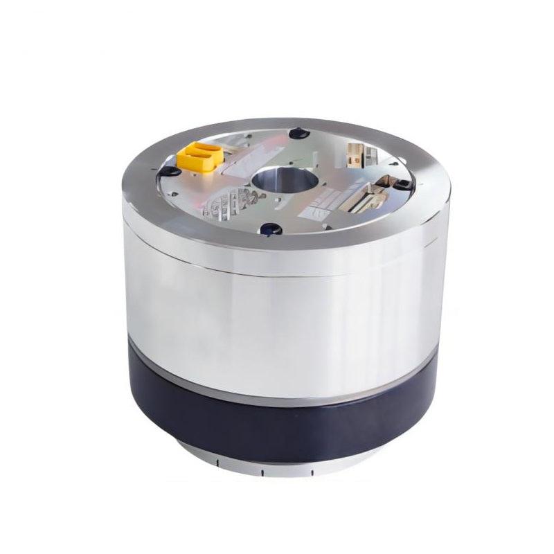 ZeroErr eRob90 Type I robot joint motor top view with exposed control board, power plug, and connector ports
