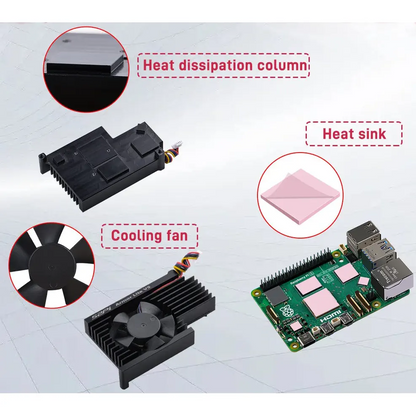 Armor Lite V5 Heatsink with Integrated 3510 Fan for Raspberry Pi 5