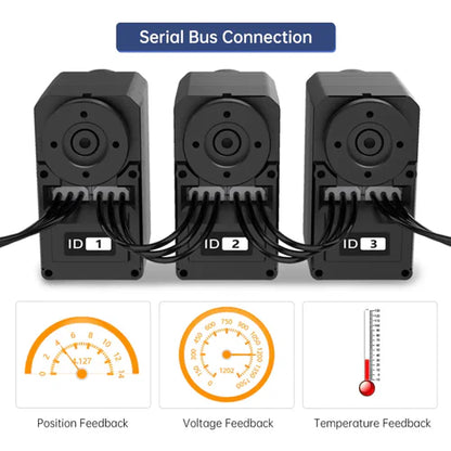 Hiwonder LX-16A Full Metal Gear Serial Bus Servo with Real-Time Feedback Function for RC Robot (Control Angle 240°)