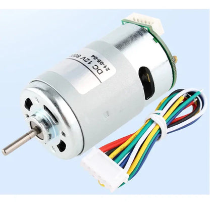 555 Size DC Motor with Encoder, 24V, 16000 RPM – High Torque, Long Life, Hall Sensor 2-Channel 17 PPR