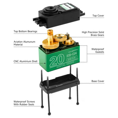 Yahboom 20kg Digital Servo Motor with Full Metal Gear, Waterproof Control, 270° Rotation & High Torque for RC Model DIY