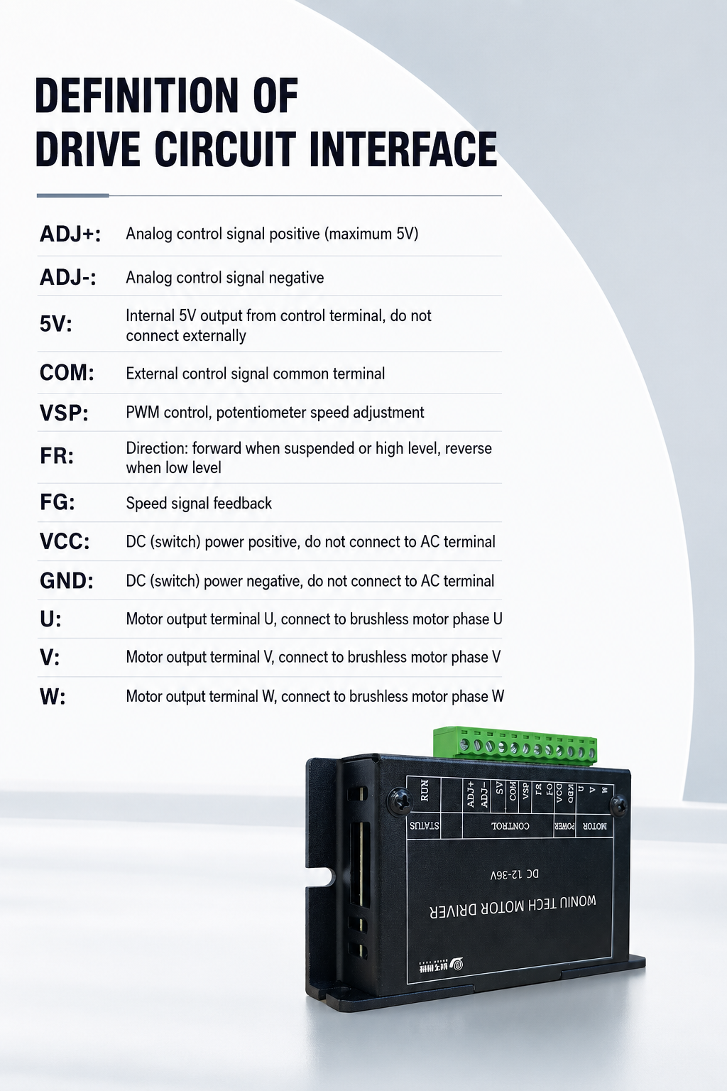 Three-Phase Brushless DC Motor Driver DC 12-36V PWM Analog Potentiometer Speed Controller for Hall & Sensorless BLDC Motors