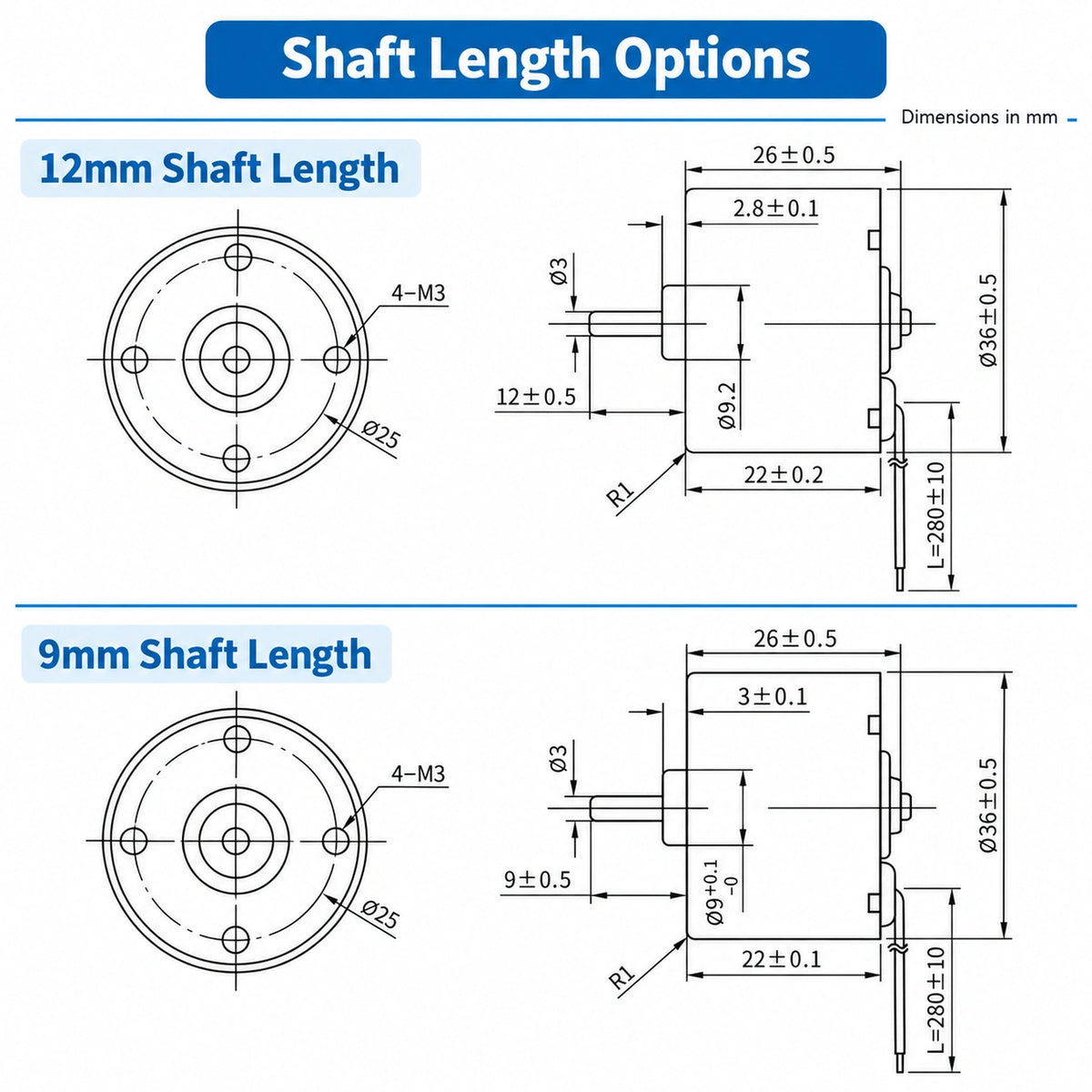 BLDC3525 36mm Brushless DC Motor 12V 24V with Built-In Driver & PWM Control