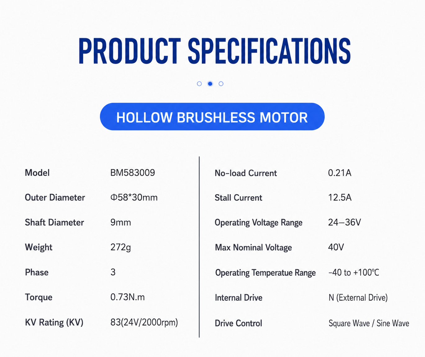 BM Series Hollow Shaft BLDC Motor Flat Outrunner Torque Motor for Robot Joint Gimbal AGV Robotics