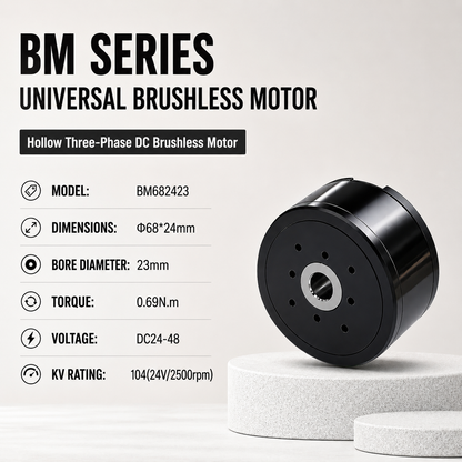 BM Series Hollow Shaft BLDC Motor Flat Outrunner Torque Motor for Robot Joint Gimbal AGV Robotics
