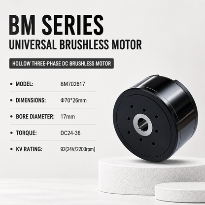 BM Series Hollow Shaft BLDC Motor Flat Outrunner Torque Motor for Robot Joint Gimbal AGV Robotics