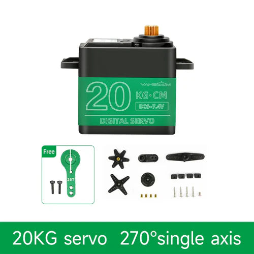 Yahboom 20kg Digital Servo Motor with Full Metal Gear, Waterproof Control, 270° Rotation & High Torque for RC Model DIY