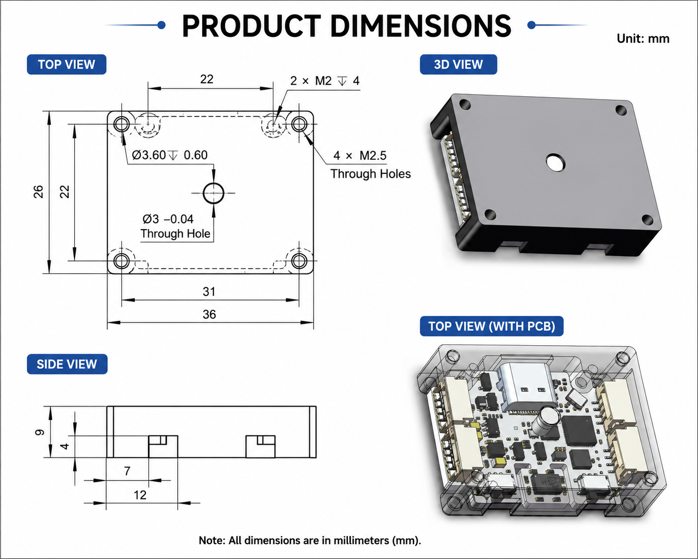 DAMIAO DM-IMU-L1 BMI088 Industrial IMU Module CAN RS485 Attitude Sensor