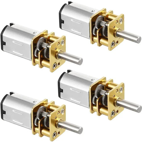 DC 12V 500RPM N20 High Torque Speed Reduction Motor with Metal Gearbox (4-Pack)