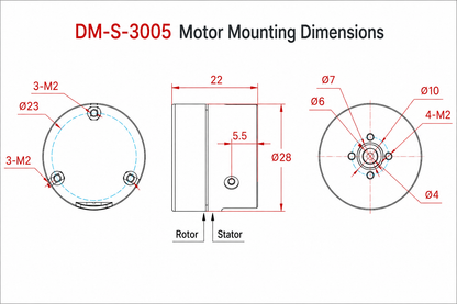 DM-S-3005 Integrated Brushless Servo Motor | 12V FOC Direct Drive Gimbal Motor RS485 CAN