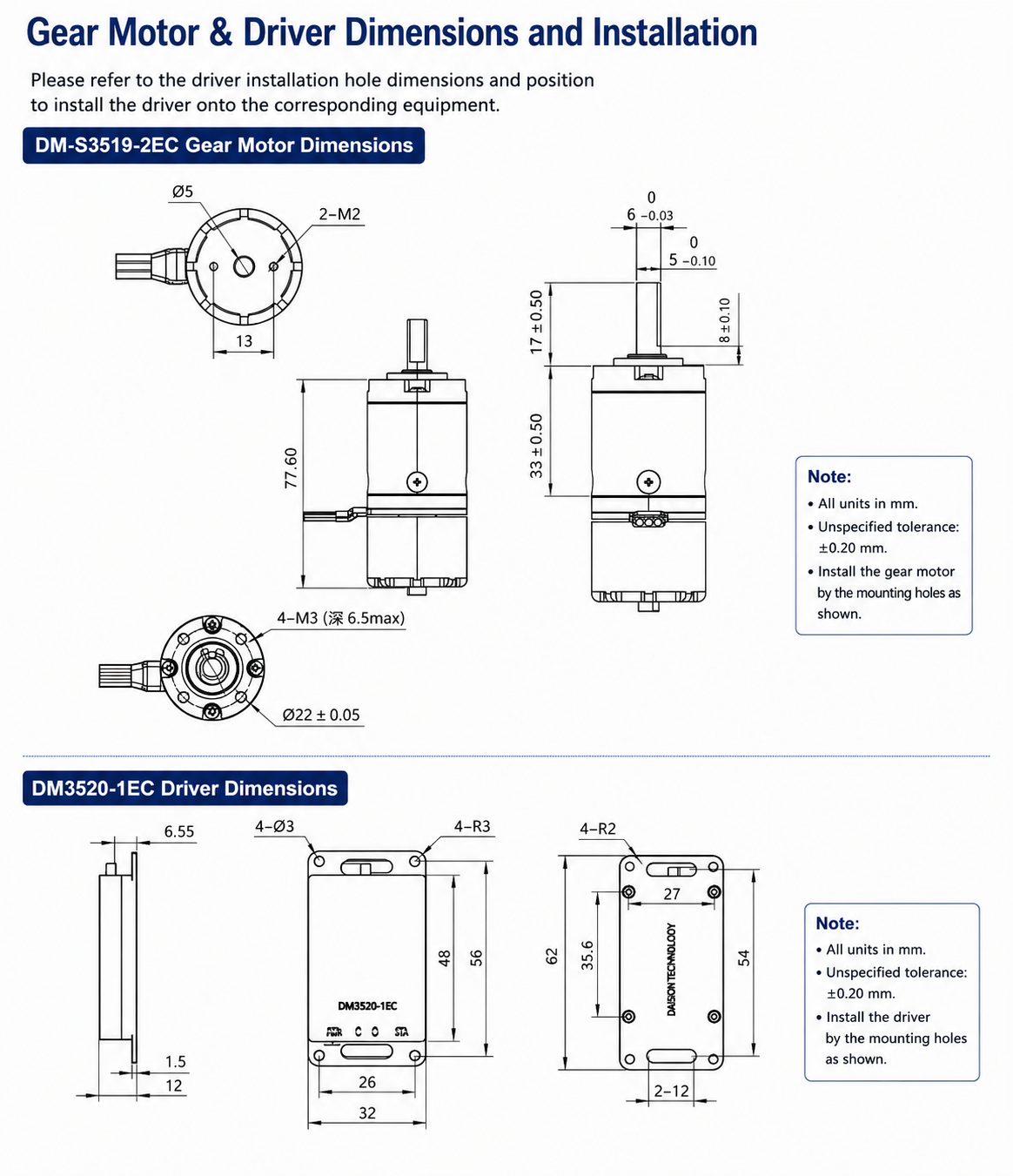DAMIAO DM-S2325-1EC Integrated Planetary Brushless Servo Motor 1.35Nm CAN Bus FOC Gear Motor for AGV Robotics