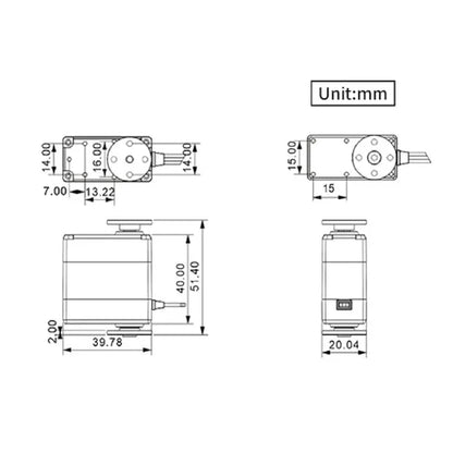 Hiwonder LDX-227 Full Metal Gear Digital Servo with Dual Ball Bearing for Robot (Control Angle 270°)
