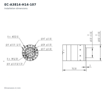 EC-A Series Harmonic Drive Robot Joint Servo Actuator with Dual Encoder CAN
