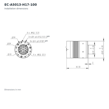 EC-A Series Harmonic Drive Robot Joint Servo Actuator with Dual Encoder CAN