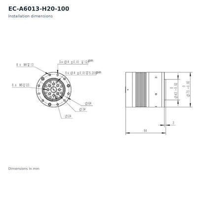 EC-A Series Harmonic Drive Robot Joint Servo Actuator with Dual Encoder CAN