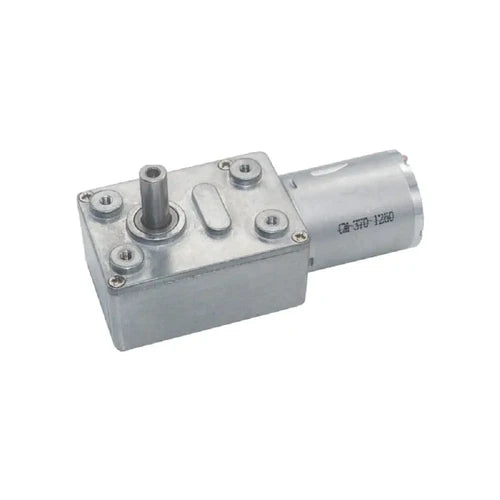 JGY370 12V 6RPM High Torque Worm Gear Motor | All-Metal Worm Gearbox DC Motor with Self-Locking Shaft
