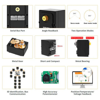 Hiwonder HX 06L Serial Bus Servo with Double Shaft, 6KG Torque & Data Feedback