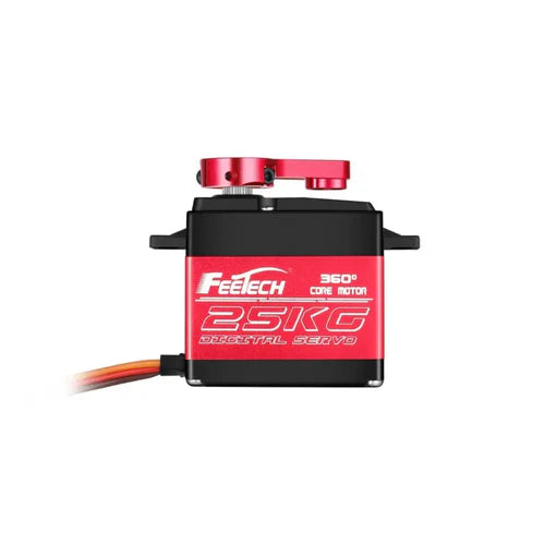 FeeTech FT6325M 360° Digital Servo 7.4V 25kg/cm – Full Rotation Steel Gear Servo with PA+Aluminum Case
