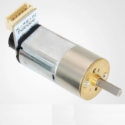 GM16 Metal DC Geared Motor with Encoder – 6V 60RPM