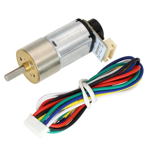 GM16 Metal DC Geared Motor with Encoder – 6V 60RPM
