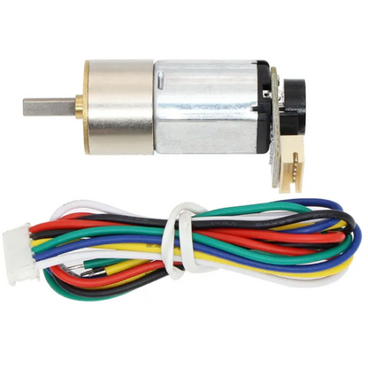 GM16 Metal DC Geared Motor with Encoder – 6V 60RPM