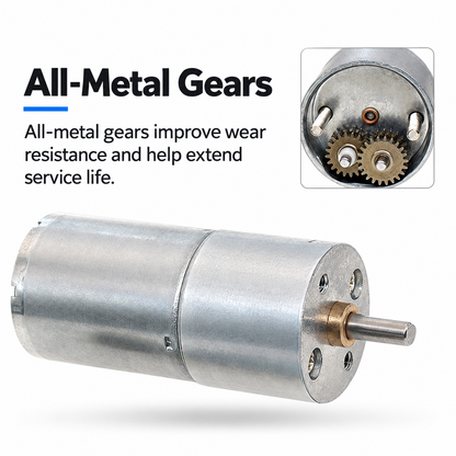 GM25 BLDC Gear Motor 12V 24V with PWM Speed Control & Hall Feedback