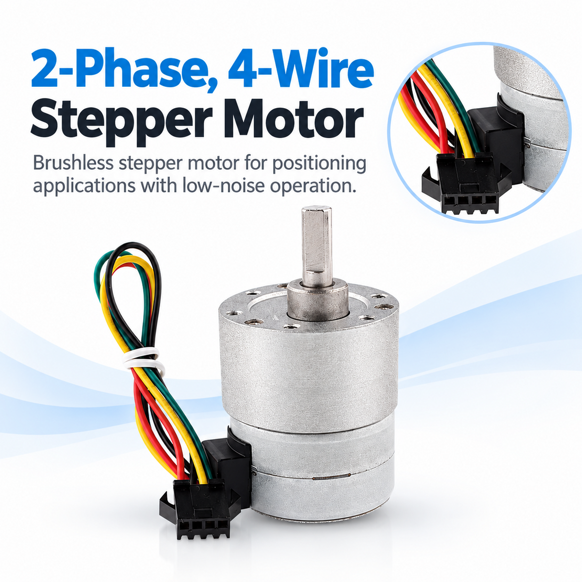37mm Geared Stepper Motor 2-Phase 4-Wire High Torque 12V