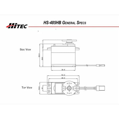 Hitec HS-485HB High-Torque Standard Servo Motor with Karbonite Gears & Ball Bearing – 4.8V/6V