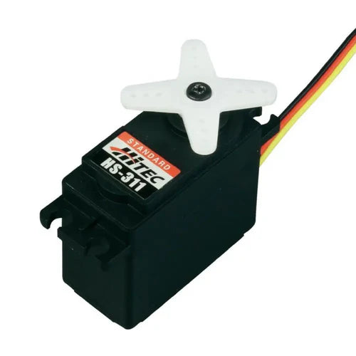 Hitec HS-311 Standard Analog Servo Motor – 3.7 kg-cm Torque, 0.19 sec/60°, Resin Gears, 40×20×37mm