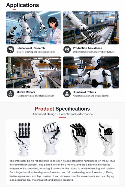 LA01 Bionic Robot Hand – Intelligent Dexterous Robotic Hand for Education & Research