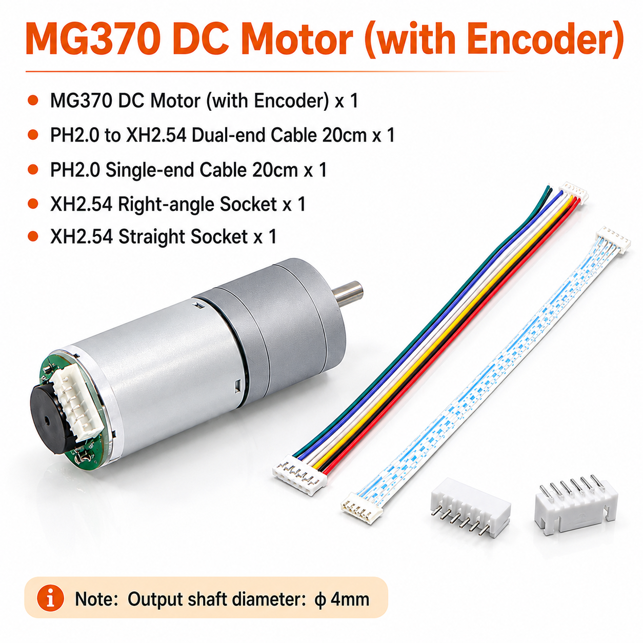 MG370 12V Encoder DC Gear Motor High Torque Metal Gearbox Motor with Hall / GMR Encoder for Robot Car AGV