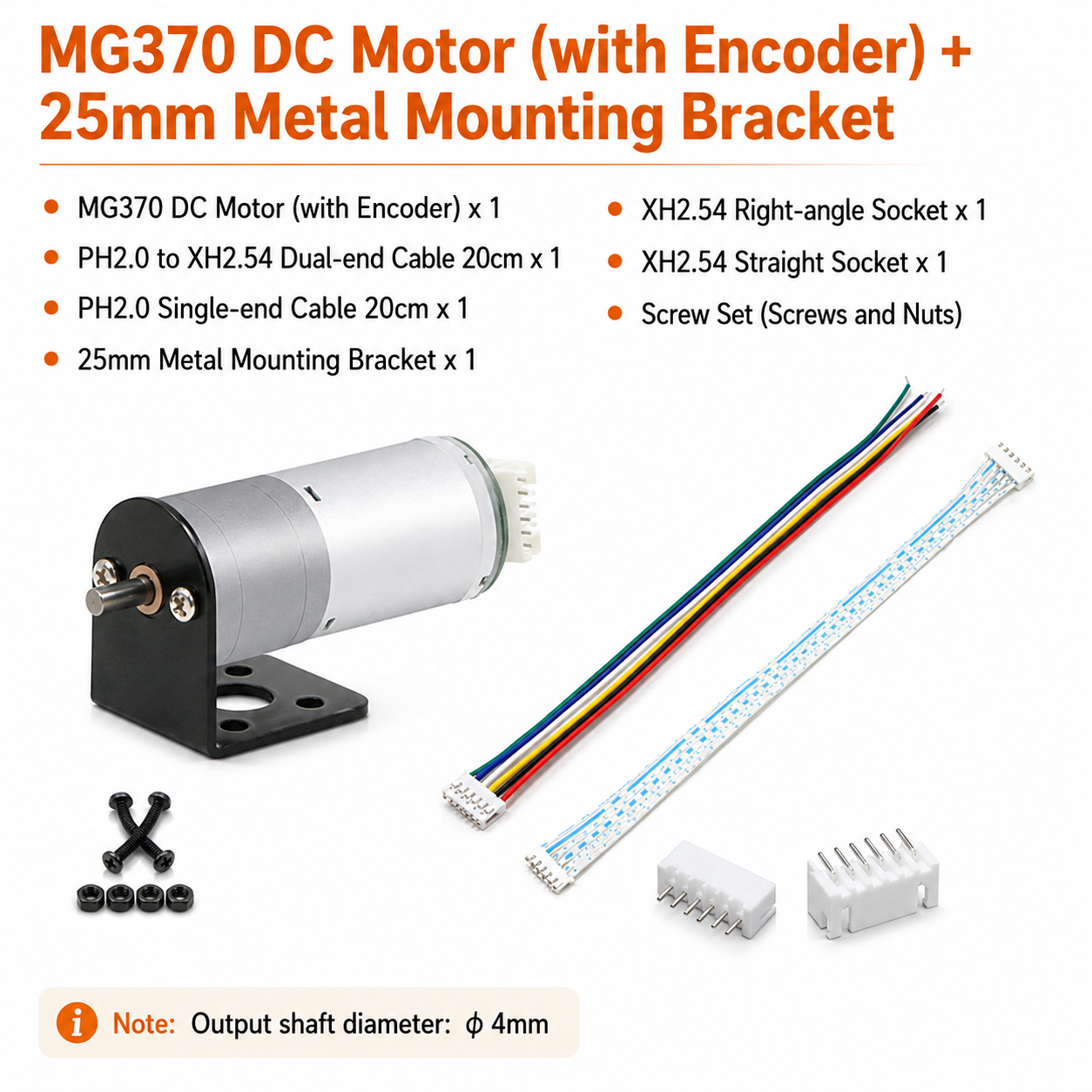 MG370 12V Encoder DC Gear Motor High Torque Metal Gearbox Motor with Hall / GMR Encoder for Robot Car AGV