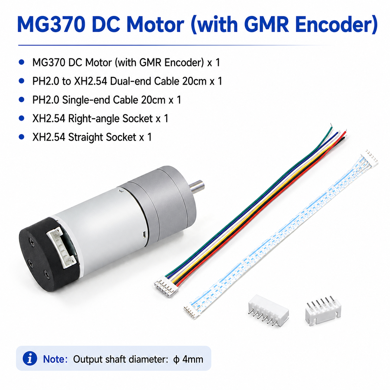 MG370 12V Encoder DC Gear Motor High Torque Metal Gearbox Motor with Hall / GMR Encoder for Robot Car AGV
