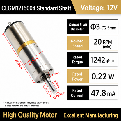 12mm Micro Planetary DC Gear Motor 12V Mini Coreless Gearbox Motor Low Speed Reversible High Torque Motor
