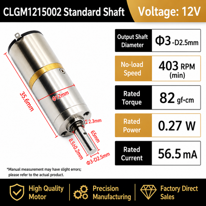 12mm Micro Planetary DC Gear Motor 12V Mini Coreless Gearbox Motor Low Speed Reversible High Torque Motor