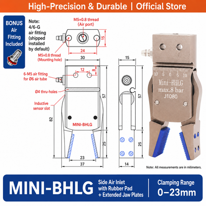 Mini Pneumatic Robotic Gripper – Industrial Mechanical Hand Clamp for Automation