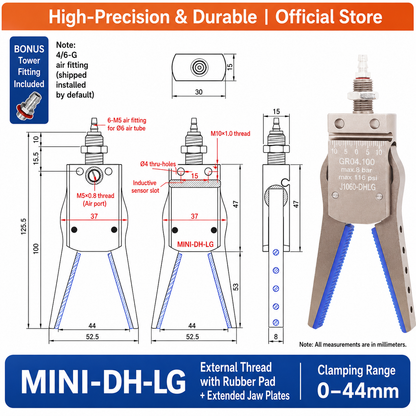 Mini Pneumatic Robotic Gripper – Industrial Mechanical Hand Clamp for Automation