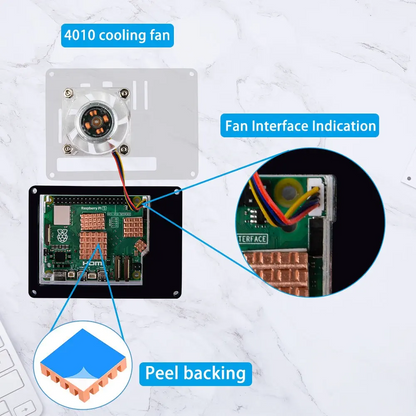 9-Layer Acrylic Case with Fan & Heatsink for Raspberry Pi 5 – Clear Protective Enclosure