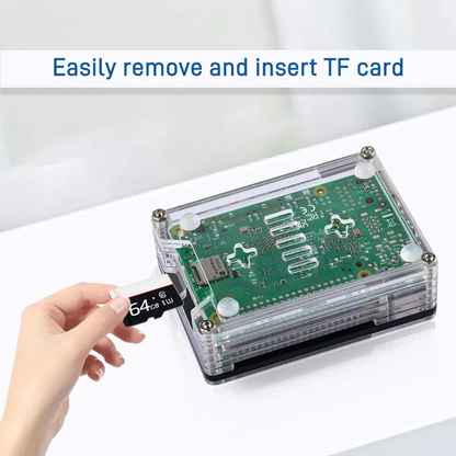 9-Layer Acrylic Case with Fan & Heatsink for Raspberry Pi 5 – Clear Protective Enclosure