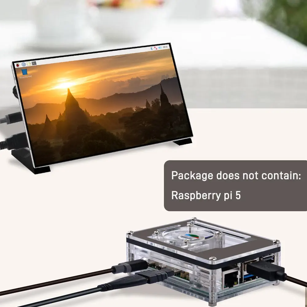 9-Layer Acrylic Case with Fan & Heatsink for Raspberry Pi 5 – Clear Protective Enclosure