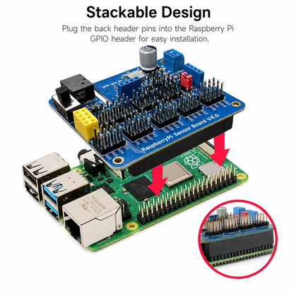 Raspberry Pi Multi-Function GPIO Expansion Board Sensor Control Board with 8-Channel ADC for Raspberry Pi 4B 3B+ Zero