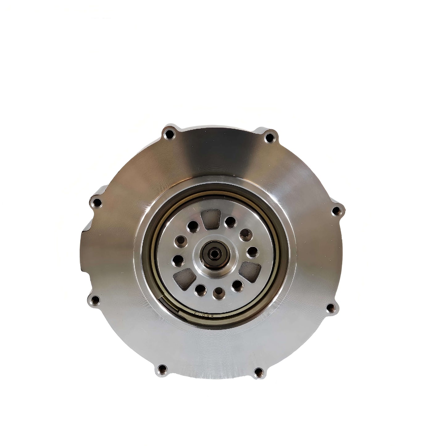 Top-down view of ROBSTRIDE 06 Motor showing circular mounting face, bolt holes, and center shaft