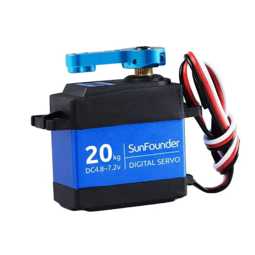 Sunfounder SF3218MG Metal Gear Digital Servo 20KG High Torque – High Precision, Dual Ball Bearings, CNC Aluminum Case