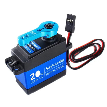 Sunfounder SF3218MG Metal Gear Digital Servo 20KG High Torque – High Precision, Dual Ball Bearings, CNC Aluminum Case