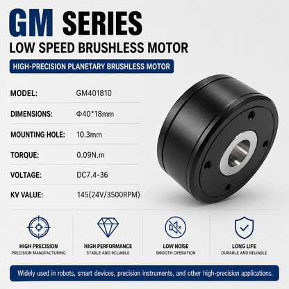 GM Series Hollow Shaft Brushless DC Gimbal Motor Low Speed High Torque Outer Rotor Motor for Robotic Arm Joint