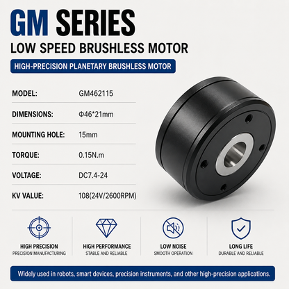 GM Series Hollow Shaft Brushless DC Gimbal Motor Low Speed High Torque Outer Rotor Motor for Robotic Arm Joint
