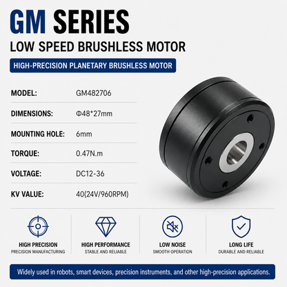 GM Series Hollow Shaft Brushless DC Gimbal Motor Low Speed High Torque Outer Rotor Motor for Robotic Arm Joint