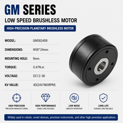 GM Series Hollow Shaft Brushless DC Gimbal Motor Low Speed High Torque Outer Rotor Motor for Robotic Arm Joint
