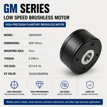 GM Series Hollow Shaft Brushless DC Gimbal Motor Low Speed High Torque Outer Rotor Motor for Robotic Arm Joint